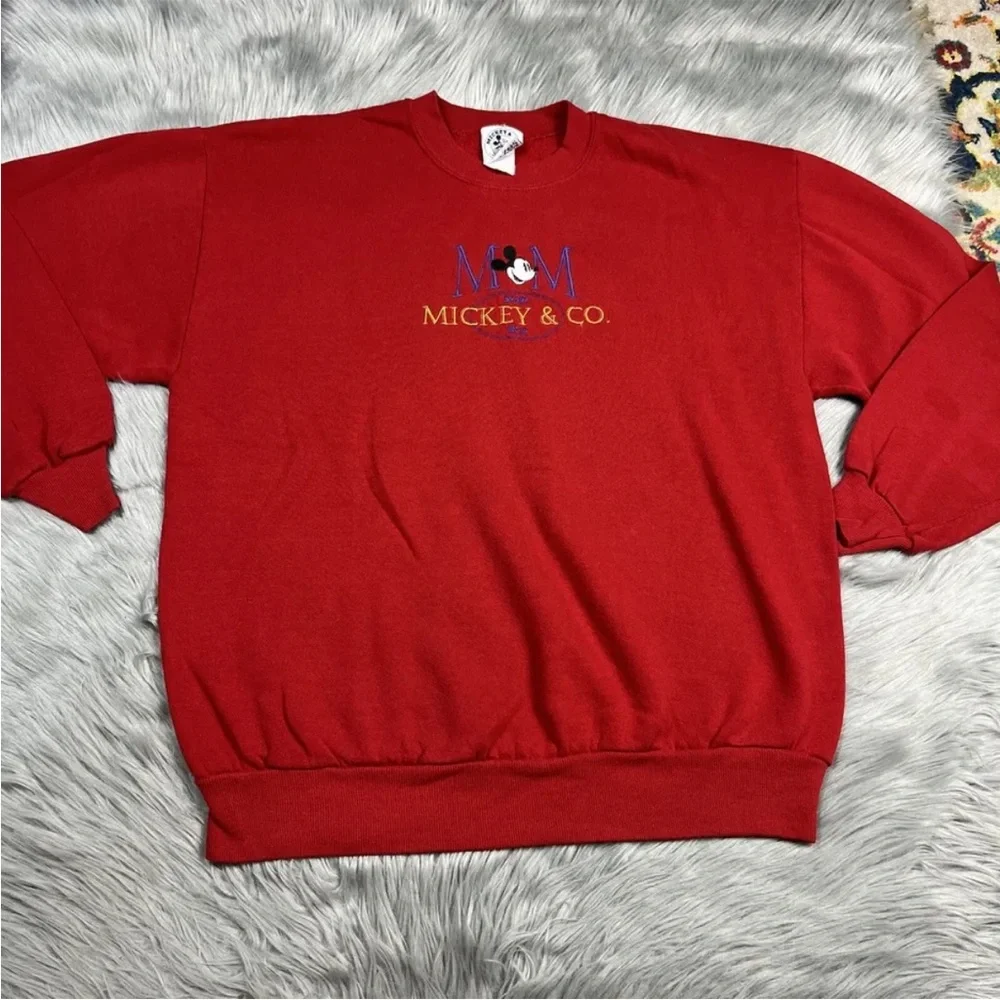 Vintage Red Mickey Mouse & Co Crewneck Sweater 90s